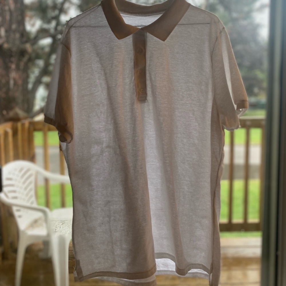 Jerzees Spot Shield White Button Up Polo T-Shirt